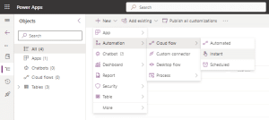 A screenshot of the steps involved in how to create workflows in Power Automate.