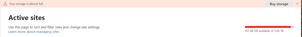 sharepoint usage exceeded