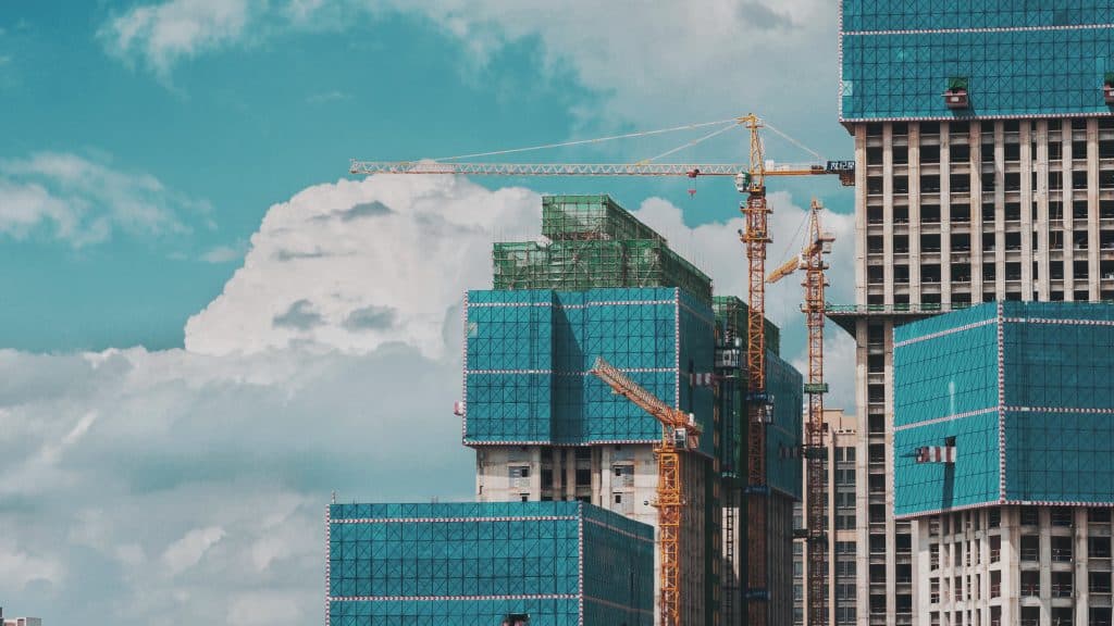 Construction scene ready for SharePoint to help with project management and collaboration.