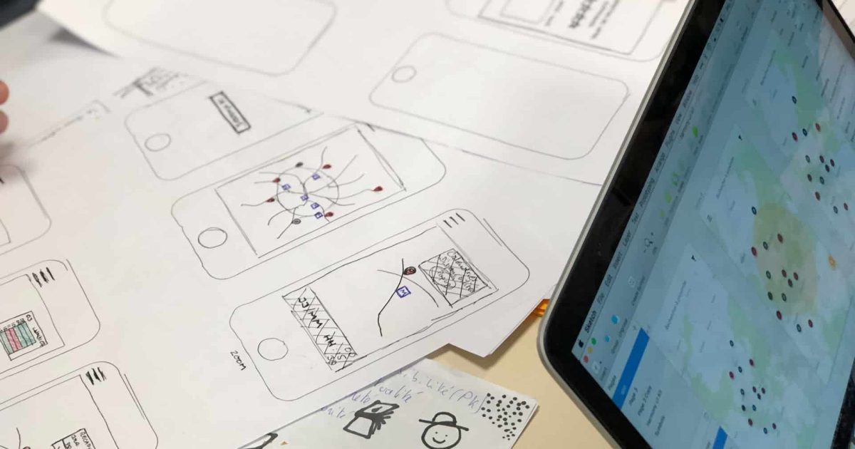 A layout of a app design on a mobile.